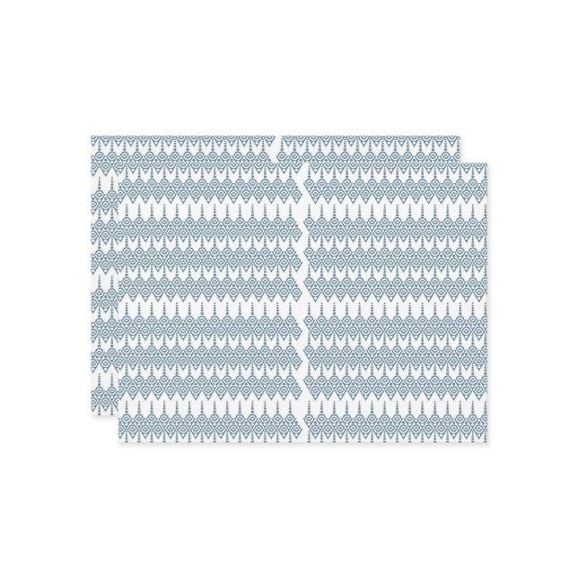 a blue and white pattern with a white background postcard (Front/Back In Situ)