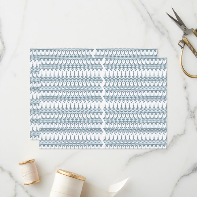 a blue and white pattern with a white background programme (Front/Back In Situ)
