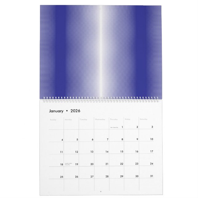 a blue and white striped background calendar (Jan 2026)