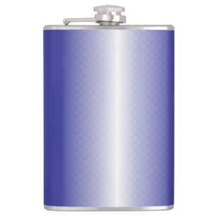 a blue and white striped background hip flask