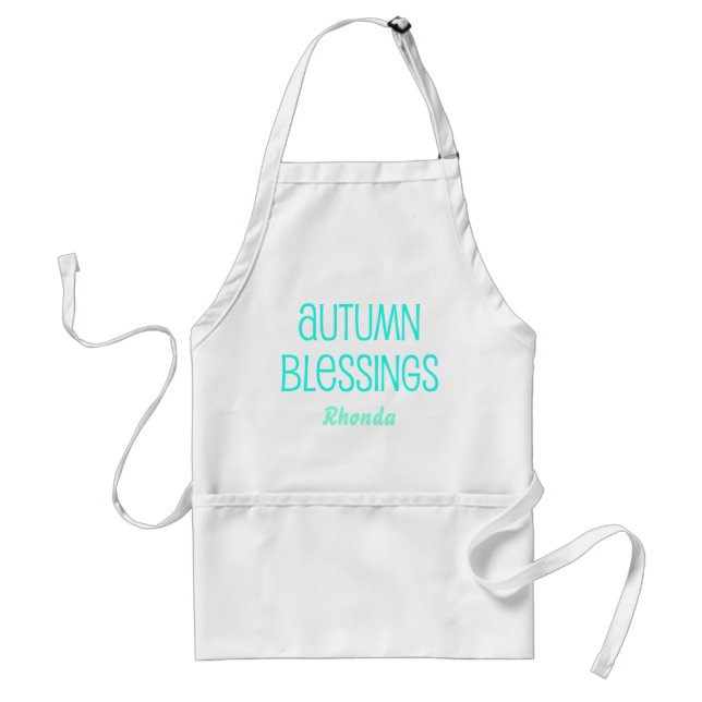A blue autumn blessing standard apron (Front)