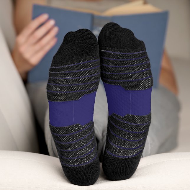 a blue background with a clock on it socks (Bottom)