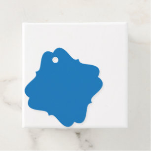 a blue background with a favour tags