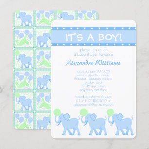 A Blue Circus Baby Shower Its A Boy Adorable Invitation