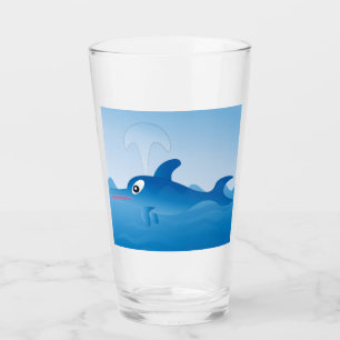 A blue dolphin glass