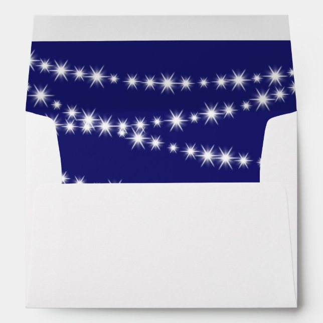A Blue Holiday Twinkle Lights Envelope indigo (Back (Bottom))