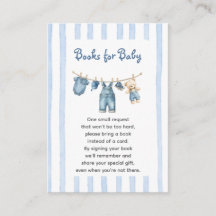 A Blue Jean Baby Bring a Book Enclosure Card