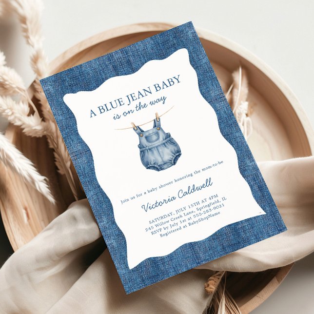 A Blue Jean Baby Denim Baby Shower Invitation (Creator Uploaded)