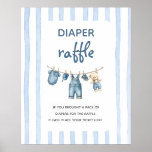A Blue Jean Baby Diaper Raffle sign
