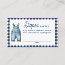 A Blue Jean Baby Shower Diaper Raffle Card