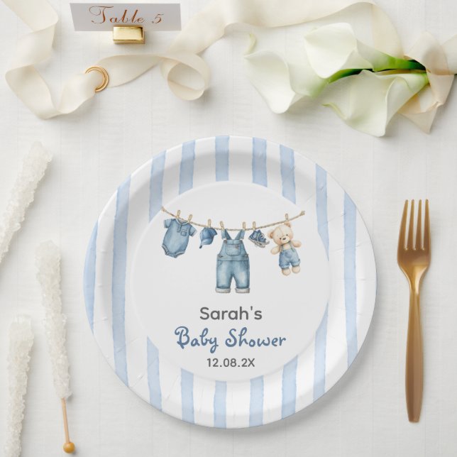 A Blue Jean Baby Shower Paper Plate (Wedding)