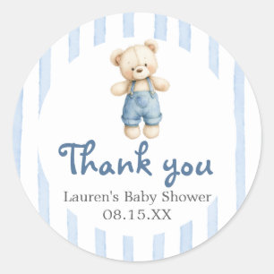 A Blue Jeans Baby Shower Round Sticker