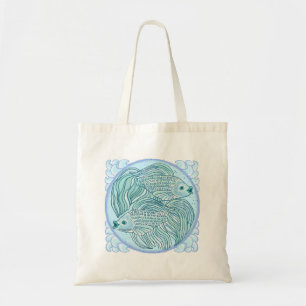 A Blue Koi Fish tote bag