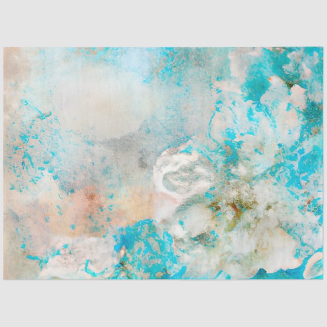 A Blue Shabby Chic Ephemera Design Series 1 Tissue Paper (Front)