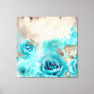 A Blue Shabby Chic Ephemera Design Series 7 Canvas Print
