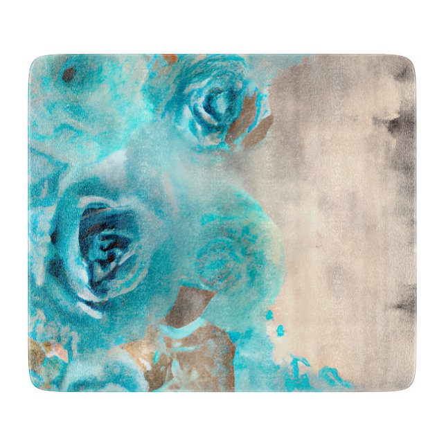 A Blue Shabby Chic Ephemera Design Series 7 Cutting Board (Front)