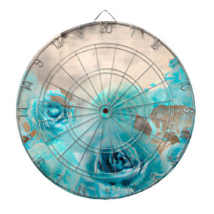 A Blue Shabby Chic Ephemera Design Series 7 Dartboard