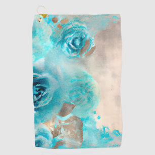 A Blue Shabby Chic Ephemera Design Series 7 Golf Towel