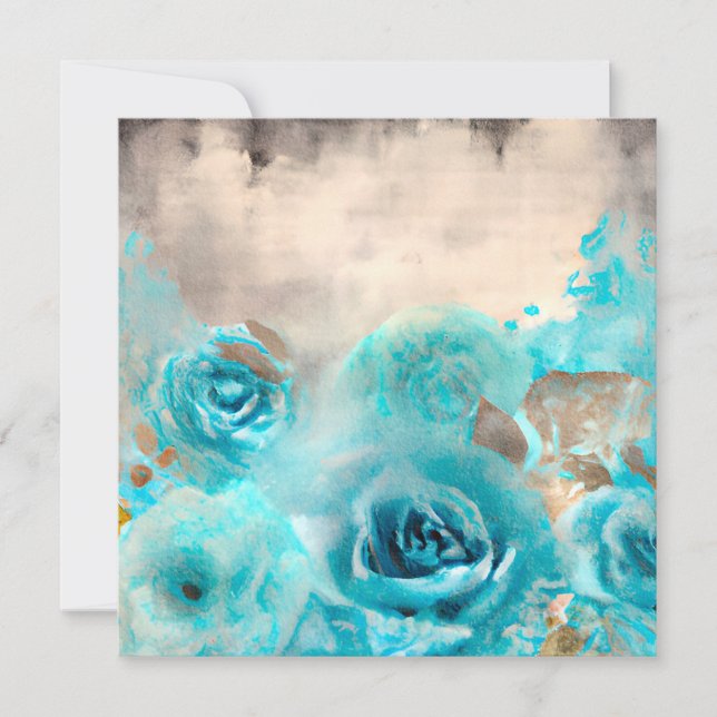 A Blue Shabby Chic Ephemera Design Series 7 Holiday Card (Front)