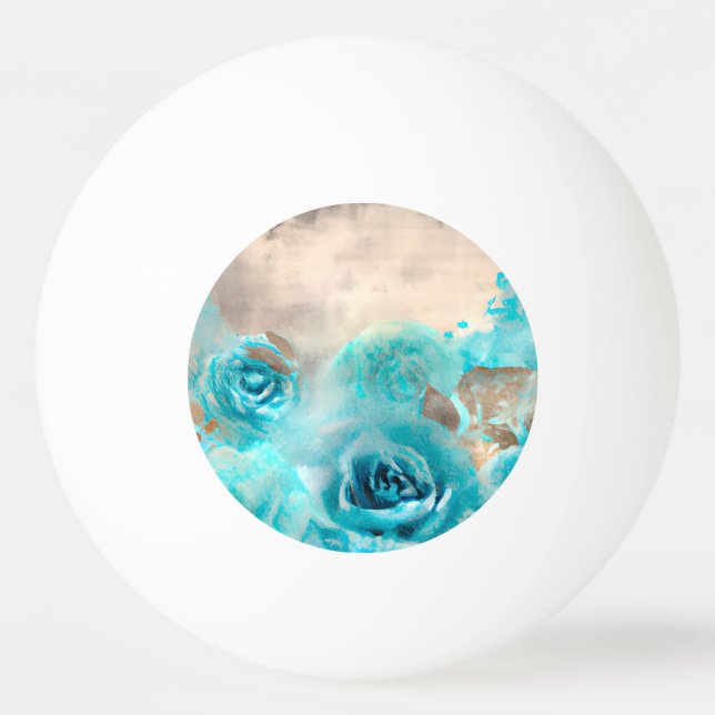 A Blue Shabby Chic Ephemera Design Series 7 Ping Pong Ball (Front)