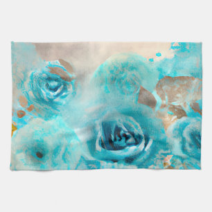 A Blue Shabby Chic Ephemera Design Series 7 Tea Towel