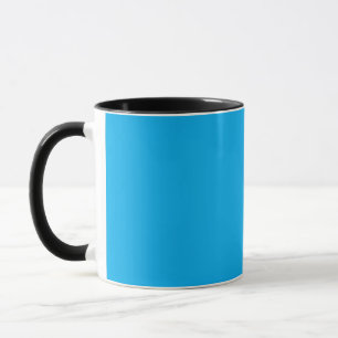 a blue sky with a plane flying in the sky mug