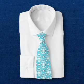 A blue water drop pattern neck tie