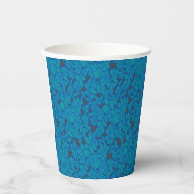 A blue wrapping paper with a creative arts pattern cups (Front)