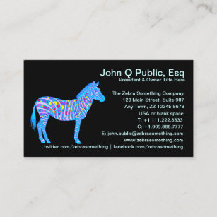 A Blue Zebra Dots Stripes Design Totally Fun Business Card