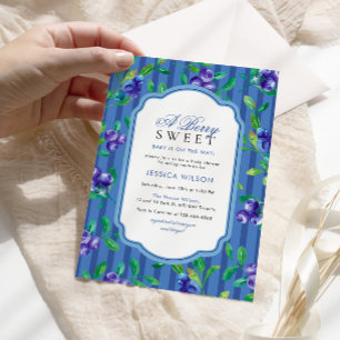 A Blueberries Sweet Baby Shower Invitation