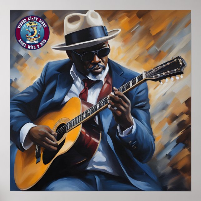A Blues Legend Playing The Guitar Poster (Front)