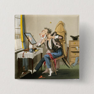 A Blunt Razor, pub. by Hunt, 1827 (coloured etchin 15 Cm Square Badge