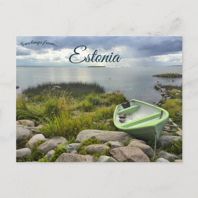 A Boat in Rohuneeme Estonia Postcard (Front)