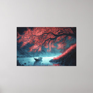 A Boat on a Body of Water Canvas Print