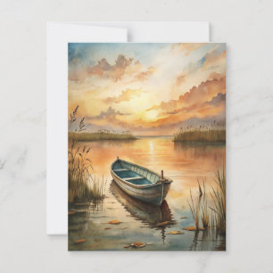 A Boat on the Lake Postcard