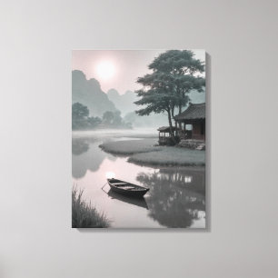 a boat on the water canvas print