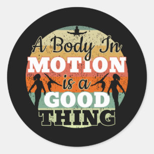 A Body in Motion - Girls Gymnastics Mindset  Classic Round Sticker