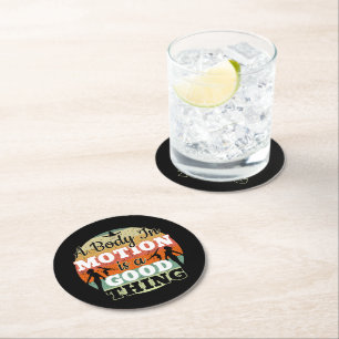 A Body in Motion - Girls Gymnastics Mindset Round Paper Coaster