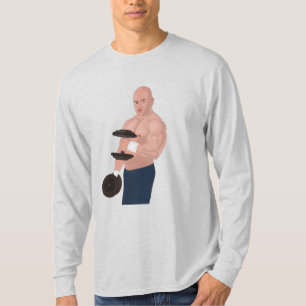 A bodybuilder daddy training with dumbbells T-Shirt