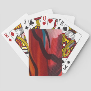 A bold and colorful floral print playing cards