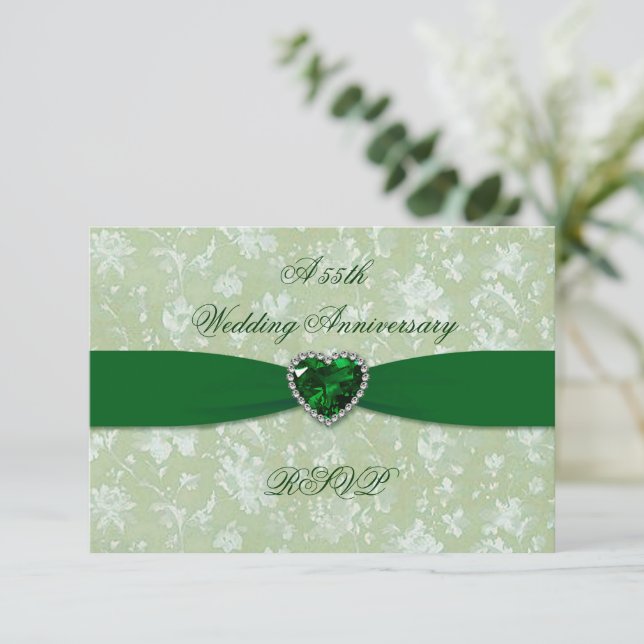 A Bold Damask 55th Wedding Anniversary RSVP (Standing Front)