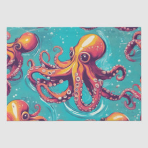 A Bold Pop Art Octopus Decoupage Design Tissue Paper