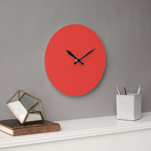 A bold red square surrounded by a crisp white bord large clock
