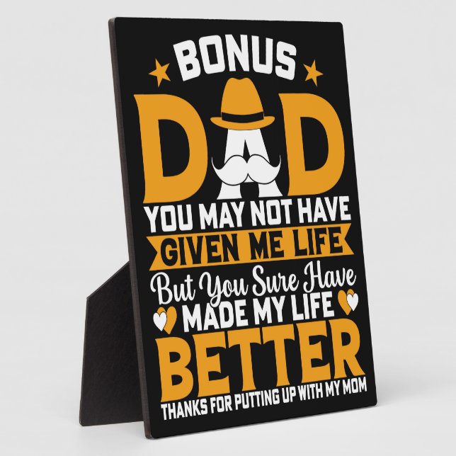 A Bonus Dad’s Love – Unconditional & True Plaque (Side)