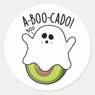 A-boo-cado Funny Avocado Puns  Classic Round Sticker