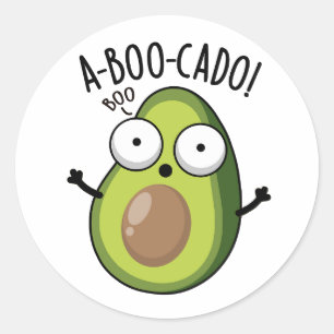 A-boo-cado Funny Avocado Scare Puns  Classic Round Sticker