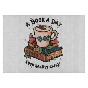 A book a day keep Reality away Cutting Board