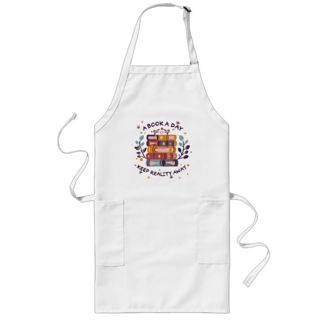 A book a day keep reality away long apron (Front)
