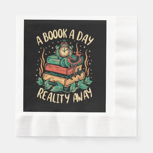 A book a day keep Reality away Napkin (Front)