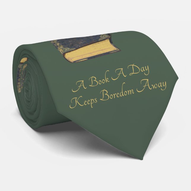 A Book A Day Keeps Boredom Away Tie (Rolled)